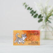 Carte de visite gris et blanc de chat - ardemment (Debout devant)