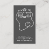 Carte De Visite Gris et blanc, griffonnage d'appareil-photo, (Dos)