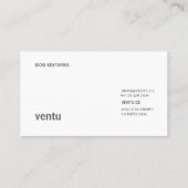 Carte de visite gris et blanc minimal (Dos)