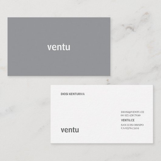 Carte de visite gris et blanc minimal (Devant / Derrière)