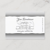 Carte De Visite Gris et blanc Monogramme Oval Silver Frame (Dos)