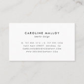 Carte De Visite Gris et blanc | Script de signature (Dos)