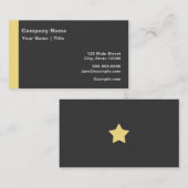 Carte De Visite Gris et jaune modernes (Devant / Derrière)