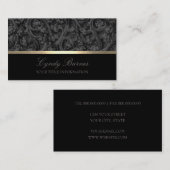 Carte de visite gris et noir Damas (Devant / Derrière)