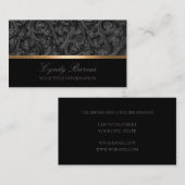 Carte de visite gris et noir Damas (Devant / Derrière)