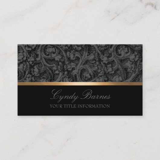 Carte de visite gris et noir Damas (Devant)