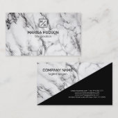 Carte De Visite Gris Et Noir Marbré (Devant / Derrière)