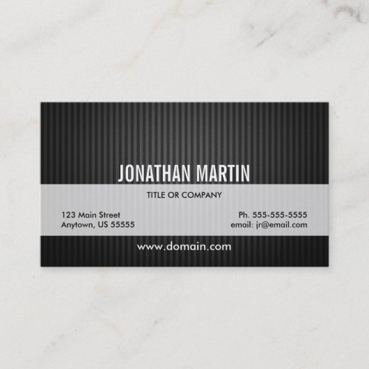 Carte De Visite Gris et noir modernes (Devant)