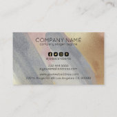 Carte De Visite Gris et Rose-or brosses arrière - plan (Dos)