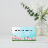 Carte De Visite Gris et roses roses roses | Jardin (Debout devant)