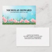 Carte De Visite Gris et roses roses roses | Jardin (Devant / Derrière)