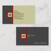 Carte de visite gris et rouge moderne de (Devant / Derrière)