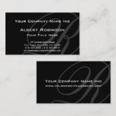 Carte De Visite Gris fait sur commande élégant de monogramme sur (Devant / Derrière)