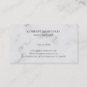 Carte De Visite Gris Faux Marbre Veines Argent (Dos)