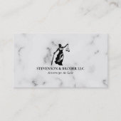 Carte De Visite Gris Faux Marbre Veines Argent (Devant)