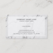 Carte De Visite Gris Faux Marbre Veines Argent (Dos)