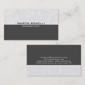 Carte De Visite Gris Floral Damask Spécial unique (Devant / Derrière)