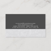 Carte De Visite Gris Floral Damask Spécial unique (Dos)