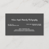 Carte De Visite Gris floral rose professionnel de photographe (Dos)