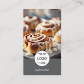 Carte de visite gris foncé avec code QR pour logo (Devant)