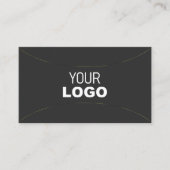Carte De Visite Gris foncé avec déco or et logo professionnel (Devant)