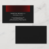 Carte De Visite Gris foncé Brun Rouge Plaine propre (Devant / Derrière)