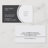 Carte de visite gris-foncé d'en demi-cercle (Devant / Derrière)