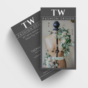 Carte de visite gris foncé du créateur de mode M