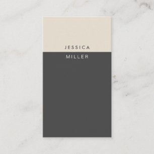 Carte De Visite Gris foncé et beige classique Médias sociaux ver