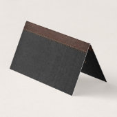 Carte De Visite Gris foncé et Brown pointu Faux cuir (Dos)