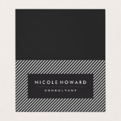 Carte De Visite Gris foncé et rayures blanches (Extérieur déplié)