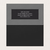 Carte De Visite Gris foncé et rayures blanches (Intérieur déplié)