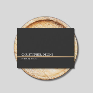 Carte De Visite Gris foncé minimaliste Faux Ligne de cuivre Procur