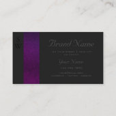 Carte De Visite Gris foncé Motif violet avec monogramme (Dos)