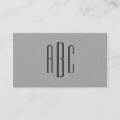 Carte De Visite Gris foncé Simple à trois lettres Monogramme (Devant)