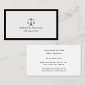 Carte De Visite Gris Fragment de justice avocat échelle profession (Devant / Derrière)