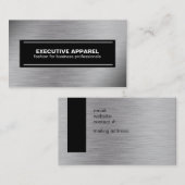 Carte De Visite Gris futuriste et noir sur acier (Devant / Derrière)