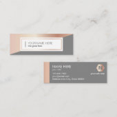 Carte de visite gris géométrique de Rosegold mini (Devant / Derrière)