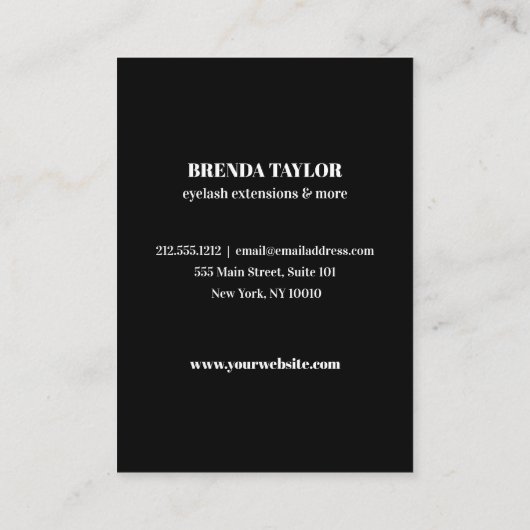 Carte De Visite Gris Glam Eyelash Browbar Instructions pour les so (Dos)