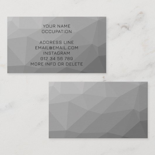 Carte De Visite Gris Gradient Mesh géométrique Motif élégant (Devant / Derrière)