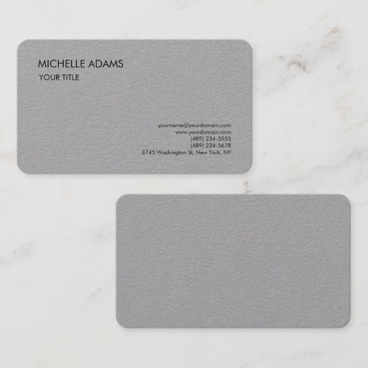 Carte De Visite Gris gris clair simple professionnel moderne (Devant / Derrière)