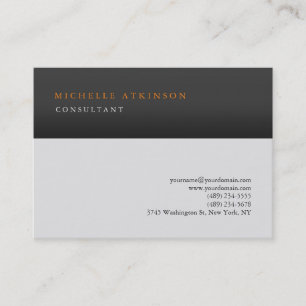 Carte De Visite Gris Gris Classique Élégant Plat Professionnel