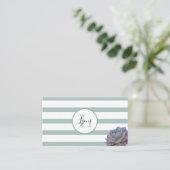 Carte De Visite Gris Gris et monogramme Succulent (Debout devant)