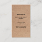 Carte De Visite Gris Gris Gras Gris Gris Monogramme Gris Kraft (Dos)