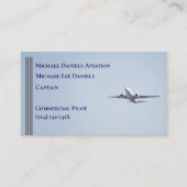 Carte De Visite Gris Gris Gris Avion commercial Capitaine pilote (Devant)