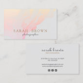 Carte De Visite Gris gris gris rose rose pâle à dégradé simple (Devant / Derrière)