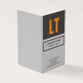 Carte De Visite Gris gris monogramme attrayant (Extérieur)