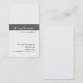 Carte De Visite Gris Gris Vertical Stylish tendance (Devant / Derrière)