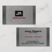 Carte De Visite Gris Grungy Texture métallique (Devant / Derrière)