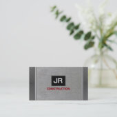 Carte De Visite Gris Grungy Texture métallique (Debout devant)